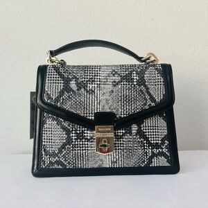 Brahmin Spark Collection Black Small Hallie Satchel Bag NWT$415
